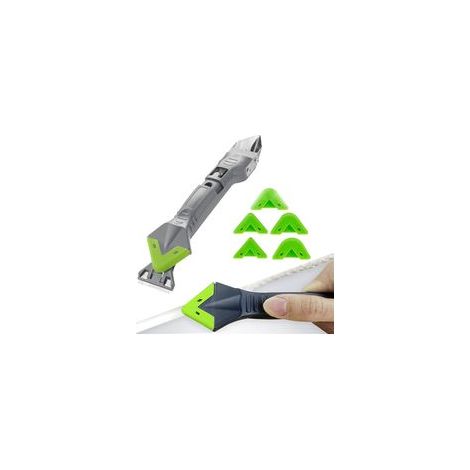 Outil D'enlèvement De Silicone 5 en 1 Kit, Outil D'étanchéité De Silicone, Multifonction De Racloir De Nettoyage, Outil Racloir Adhésif, Pour L'élimination Des Taches, Scratch Silicone