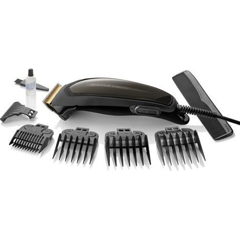 Taurus - Mithos Professional Electric Hair Trimmer Avant 6W 4 Führungskämme Titanium Klingen 10 Schnitthöhen AC Motor 3000 rpm Einstellhebel Verwendung mit Cable Reinigungszubehör Grau