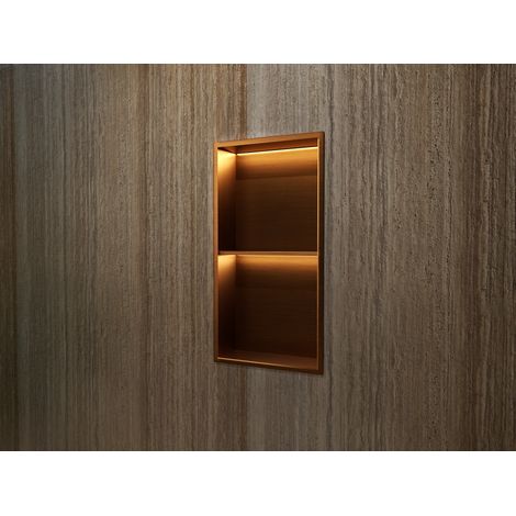MEDIMEX HOR006/ORC MARSHALL Hornacina Con Estante Y Led 33x63 Oro Rosa Cepillado - ref: HOR006/ORC (1/2)
