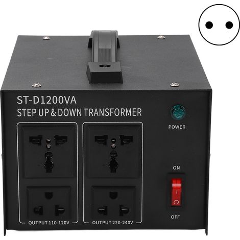 Transformateur de tension abaisseur-élévateur 1200W réglable entrée CA 110V‑120V 220V‑240V prise UE (1/5)