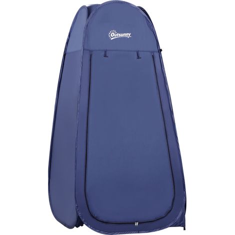 Rideau de douche imperméable et pliable en polyester et plastique, 100 x 100 x 185 cm, bleu marine.