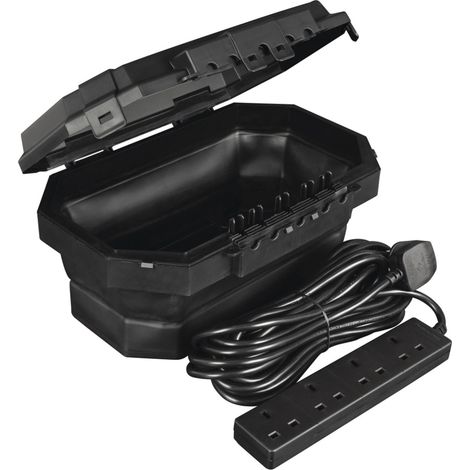 Masterplug WBCBBFG8B-MP Collapsible Electrical Connection Box + Extension Lead 240V 4-Gang 13A 8m MSTWBCBBFG8B
