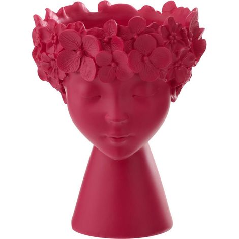 Cache-Pot Tête Fleurie "Flore" 24cm Fuchsia (1/5)