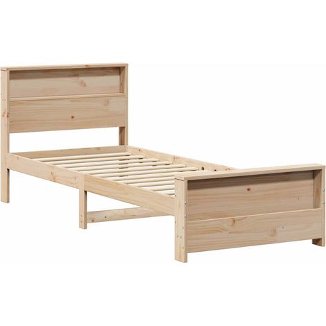 Lit simple,Lit adulte,Cadre de lit Marron 90 x 200 cm Bois massif en pin CFW4714272 (1/5)