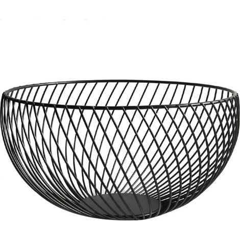 Cestino decorativo in filo metallico per il piano della cucina, ideale per contenere frutta, verdura, uova o pane. (1/4)