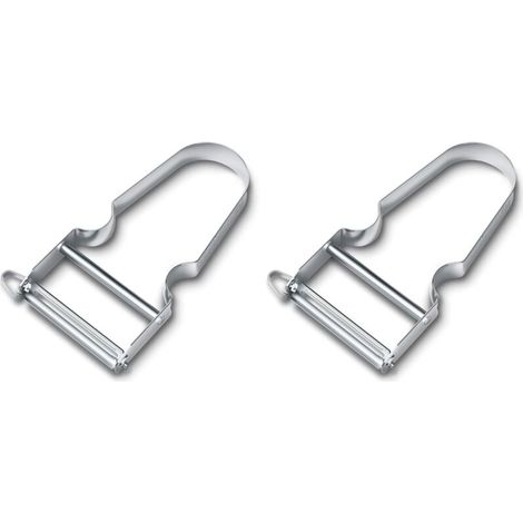 Épluche-pommes de terre, lame oscillante à double tranchant, manche en métal, (lot de 2) (1/4)