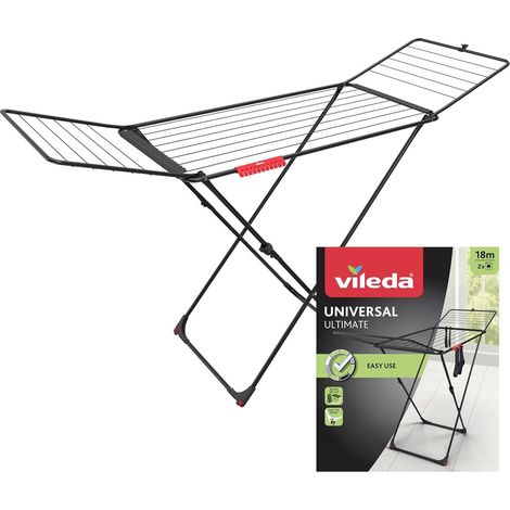 ORION91® - Unidad - Tendedero Vileda Universal plegable, 18 m de capacidad, admite 2 cargas de lavadora, compacto y con ruedas integradas - spaziOrion91 (1/5)