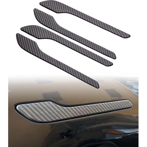 Adecuado para Tesla Model 3/Y, cubierta decorativa para manija de puerta de automóvil, película protectora, accesorios, 4 piezas (1/5)