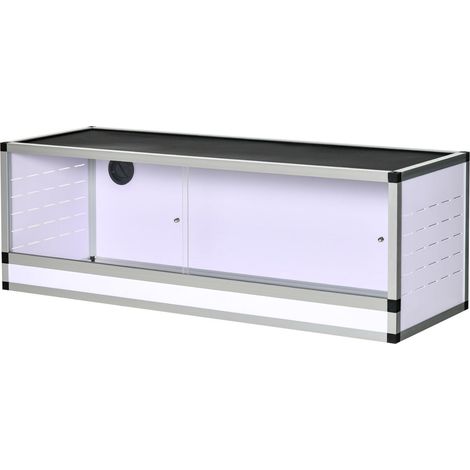 Terrarium Reptilienzuchtbox Für Reptilien Amphibien Spinnentiere Aus Aluminium Weiß+Silber+Schwarz 120 X 40 X 40 Cm (1/5)