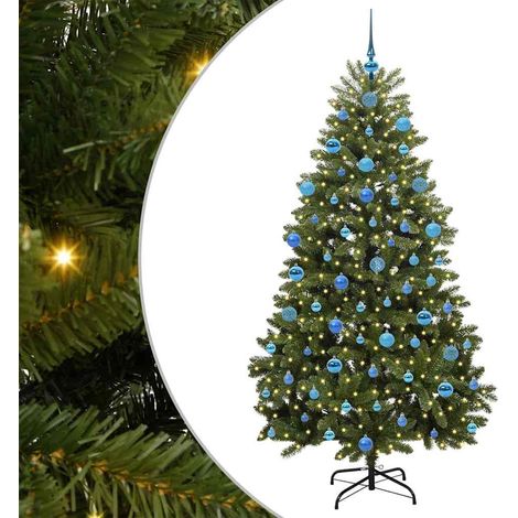 Árbol de Navidad artificial 180 cm 300 LED Blanco Cálido Verde vidaXL