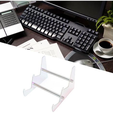 Zweistöckiges Acryl-Tastaturregal, Aufbewahrungsständer aus Acryl für Büropräsentation, Modell AKS-2024 (1/5)