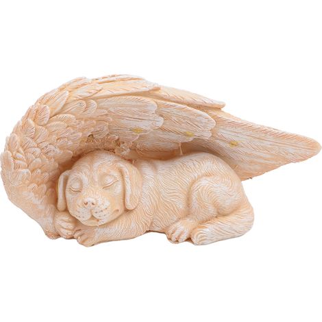 Statue commémorative d'ange de chien avec ailes, lumières décoratives LED, Sculpture réaliste résistante aux intempéries et durable pour animaux de compagnie (1/5)