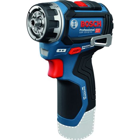 Bosch – Akku-Bohrschrauber 12V mit Brushless-Motor – Drehmoment 32Nm – FlexiClick System für präzises Arbeiten in Holz und Beton – ohne Akku