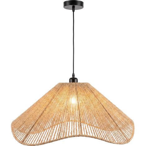 Suspension style bohème – Abat-jour artisanal en corde naturelle - Lunah Naturel (1/4)