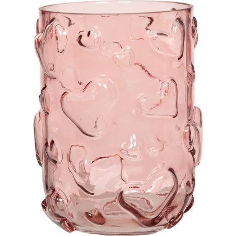 Amadeus - Vase rose verre Cœur H20 cm
