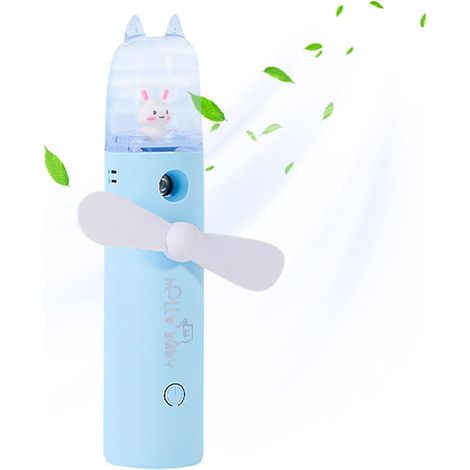 Mini ventilateur portable à jet d'eau avec batterie rechargeable et 3 vitesses réglables, ventilateur personnel USB, mini ventilateur de voyage (1/5)