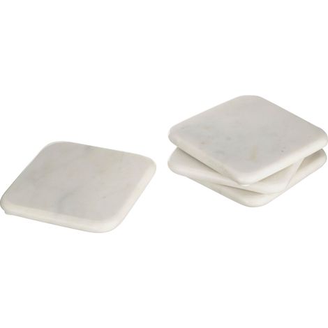 Premier Housewares Set of Four Off White Marble Square Coasters (1/2)
