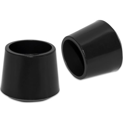 Lot de 4 embouts ronds antidérapants en caoutchouc synthétique pour pieds de chaise, diamètre 22 mm, noir
