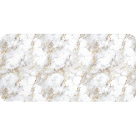 TAPPETINO DA BAGNO Venature dorate - Marmo - Bianco 120x60 cm