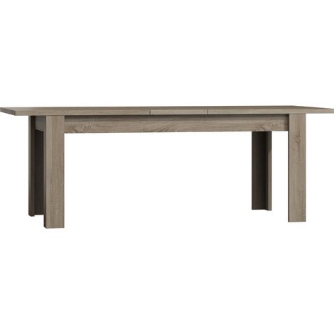 Meublorama – Table extensible 160-200 cm – Chêne clair – Rallonge intégrée pour repas familiaux – Design moderne et élégant