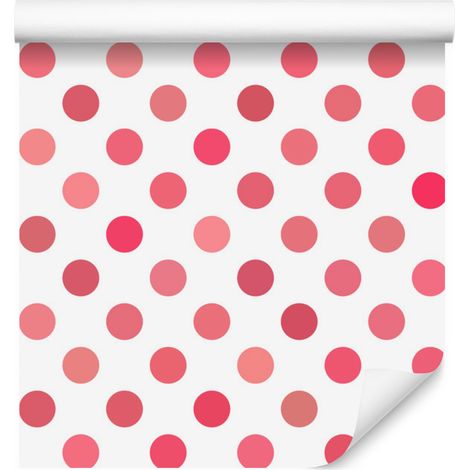 Papier peint à pois roses pour salon et chambre 50x1000 cm (1/5)