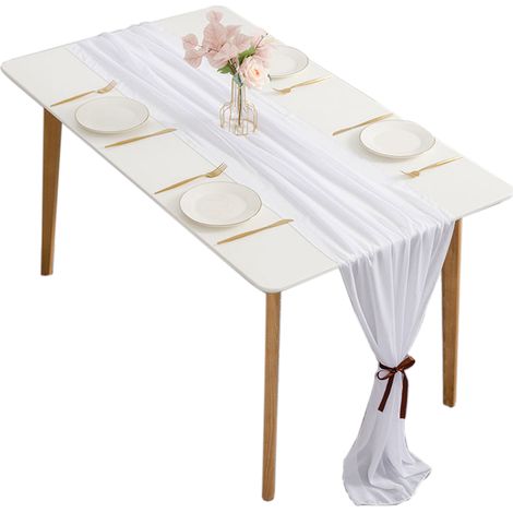 Magnifique chemin de table 72 cm x 305 cm pour décoration de mariage, de fête prénuptiale, de fête d'anniversaire, de gâteau