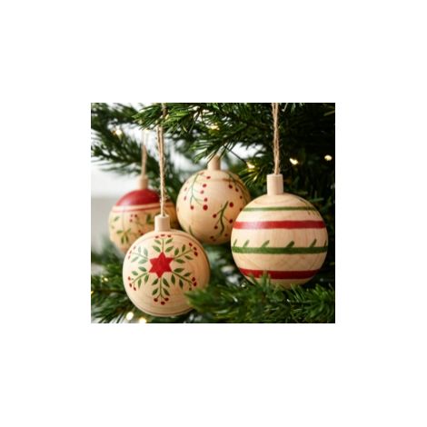 décoration de noël boules suspendues en bois pour sapin de noël flocons de neige décoration de vitrine accessoires festifs (1/5)