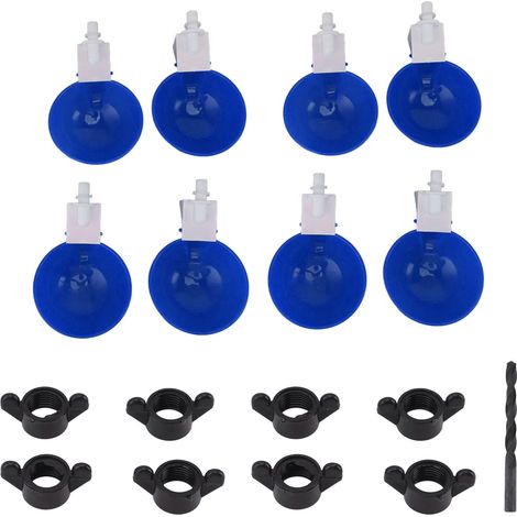 Gobelets d'eau pour poulet, grande tasse automatique universelle pour volaille, bleu épais, 8 pièces (1/5)