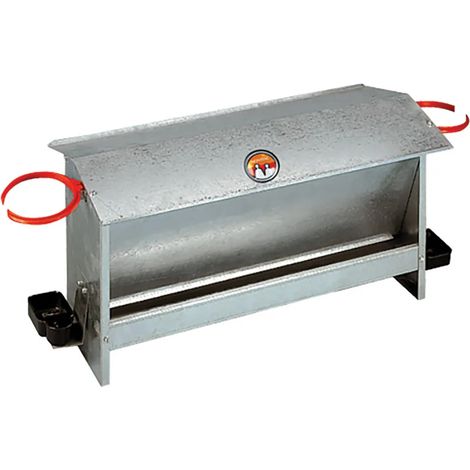 Mangeoire volailles 10kg avec 2 portes bouteilles - Tôle galvanisée - NOVITAL