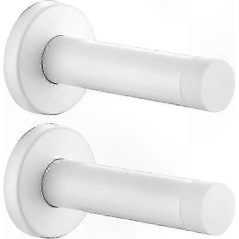 Set aus 2 schalldichten Türstoppern aus weißem Edelstahl 304, inklusive Wandschutz für ein ruhiges Zuhause. (1/5)