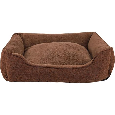 1 - Panier Chien - Coussin - Housse Amovible Lavable - Design Galbé Antidérapant - Pour Chiot Et Chien Adulte - Marron - 75x60 cm (1/5)