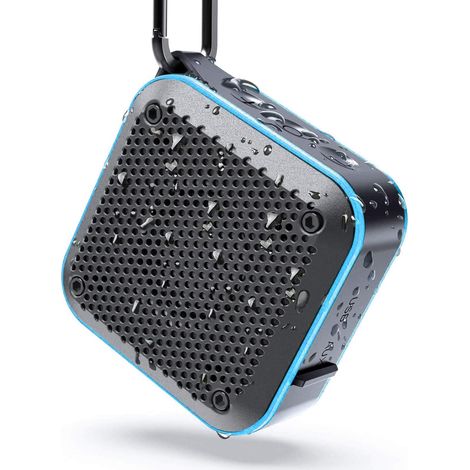Enceinte Bluetooth étanche IPX8 - Petite enceinte portable sans fil, son grave de 10 W, autonomie de 12 h, enceinte flottante idéale pour la douche, la plage et la piscine. (1/5)