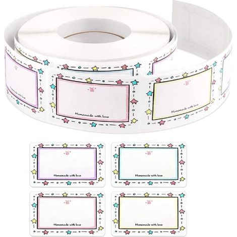 250 piezas 1 rollo, Etiquetas de caducidad, Etiquetas, Pegatinas de estrella, Color, 5 x 3 cm, Fáciles de escribir y distinguir (1/5)