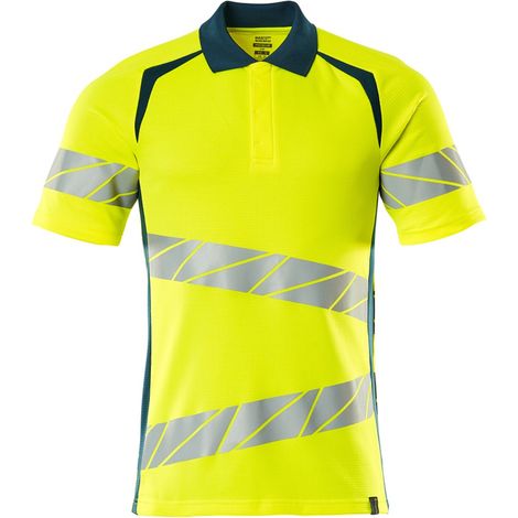 Mascot Polo-Shirt, moderne Passform Polo-shirt Gr. M ONE, hi-vis gelb/dunkelpetroleum (1/4)