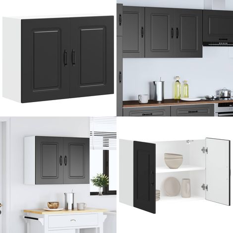 Pensile da Cucina Kalmar Nero in Legno Multistrato - Pensile da cucina - Armadio in legno