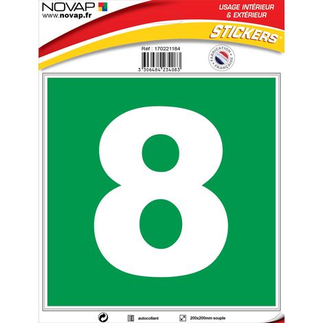 N°8 - 200x200mm - Adhésif Vert - 4234083