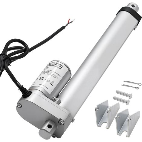 Actionneur Linéaire 12 V, Actionneur à Mouvement Linéaire Course 203,2 mm, Étanchéité IP54, 1000 N, 15 mm/s, avec Support de Montage, pour Bureau Élévateur, Fauteuils Inclinables, Ouvre-portes (1/5)