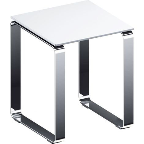 Tabouret de douche Sgabello en aluminium brillant avec siège ABS - L355x l355x h430 mm - blanc - Ko-I-Noor (1/2)