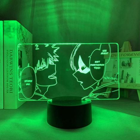 Lampe de nuit LED 3D à illusion d'optique Bakugo Katsuki, lampe 3D My Hero Academia, lampe pour chambre d'enfant, veilleuse LED Shoto Todoroki, cadeau d'anniversaire (1/5)