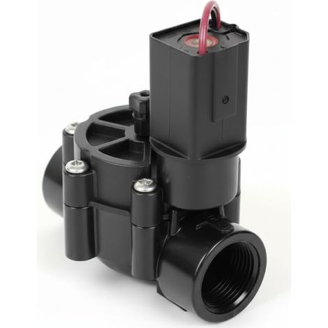 1 Électrovanne d'irrigation, 9 V, filetage femelle 2,5 cm, double filtration, ouverture manuelle, pour système d'arrosage (1/2)