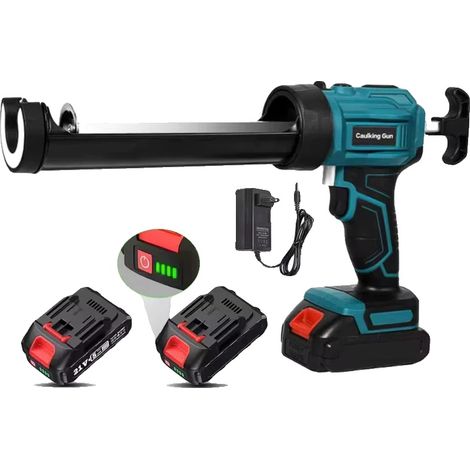 Pistolet à colle, sans fil, vitesse réglable, Bleu foncé(2 Battery) (1/2)