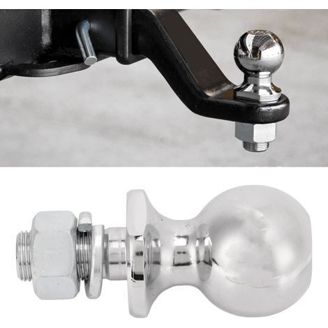 Boule d'attelage chromée 1-7/8 po pour ATV/UTV, écrou hexagonal, tige 5/8x1-3/4 po, capacité 2000 lbs. (1/5)