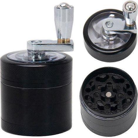 Schwarze, manuelle Gewürzmühle aus Zinklegierung, Küchenmühle (1/5)
