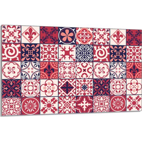 Plaque de protection en verre pour poêle 80x52 Mosaïque (1/5)