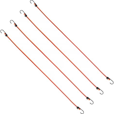 Cuerda elástica de goma, 61 cm (24 pulgadas), látex y polipropileno, paquete de 4, resistente a la intemperie, reutilizable. (1/5)