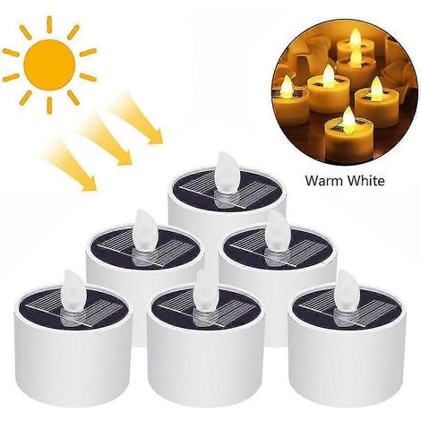 Lampes solaires chauffantes pour extérieur, lot de 6, lampes solaires chauffantes à effet scintillant, lampes solaires chauffantes (1/5)