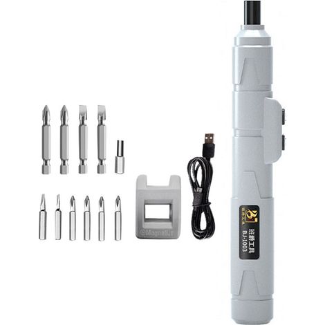 Wiederaufladbarer, kabelloser Elektroschraubendreher über USB, Mini-Multifunktionswerkzeug zur Reparatur von Uhren und elektronischen Geräten.