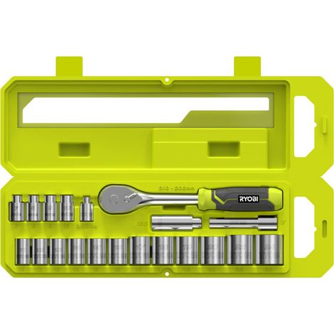 Ryobi 3/8" Ratchet & Socket Set (20pc) RHRS20PC