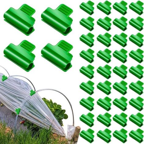 Pinces de fixation, clips de fixation, accessoires pour serre, lot de 40. Accessoires pour serre, clips de fixation pour bâche de serre, pour jardin et serre. (1/5)