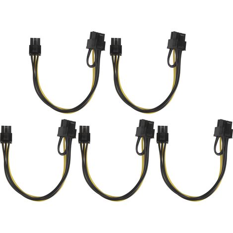 5 connecteurs d'alimentation femelle 6 broches vers femelle 8 broches (6+2 broches) pour carte graphique, câble adaptateur (1/5)